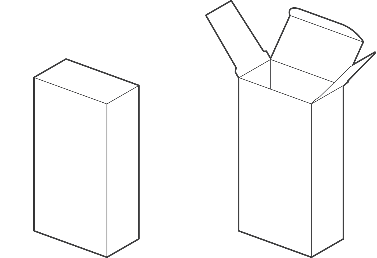 A drawing of this type of packaging