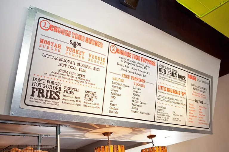 Menu board